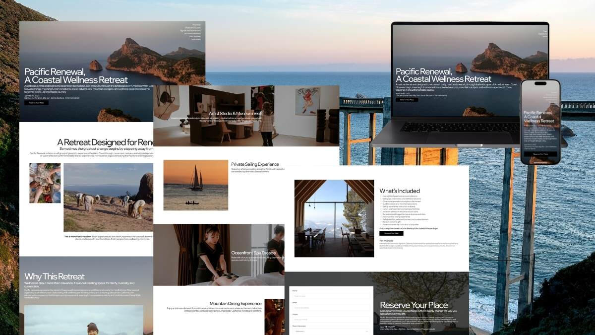 retreat carrd templates